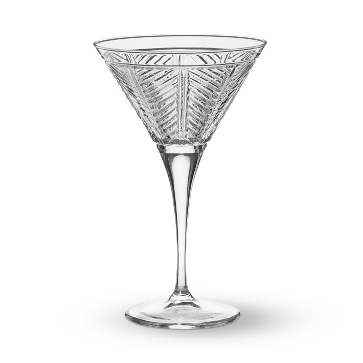 Herringbone Cut Martini Glass