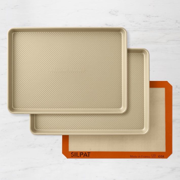 Goldtouch Pro Nonstick Set of 2 Half Sheets and Silpat Nonstick Half Sheet