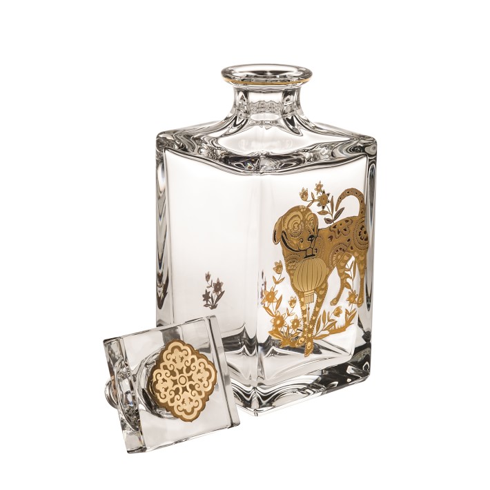 Vista Alegre Golden Crystal Lunar New Year Whiskey Decanters
