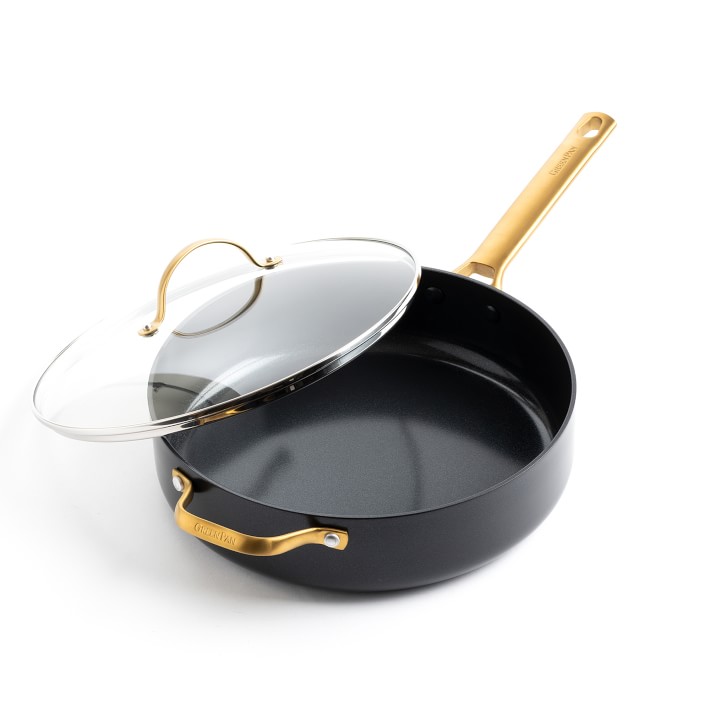 GreenPan Reserve Ceramic Nonstick Covered Saute Pan, 4 1\u002F2-Qt., Black