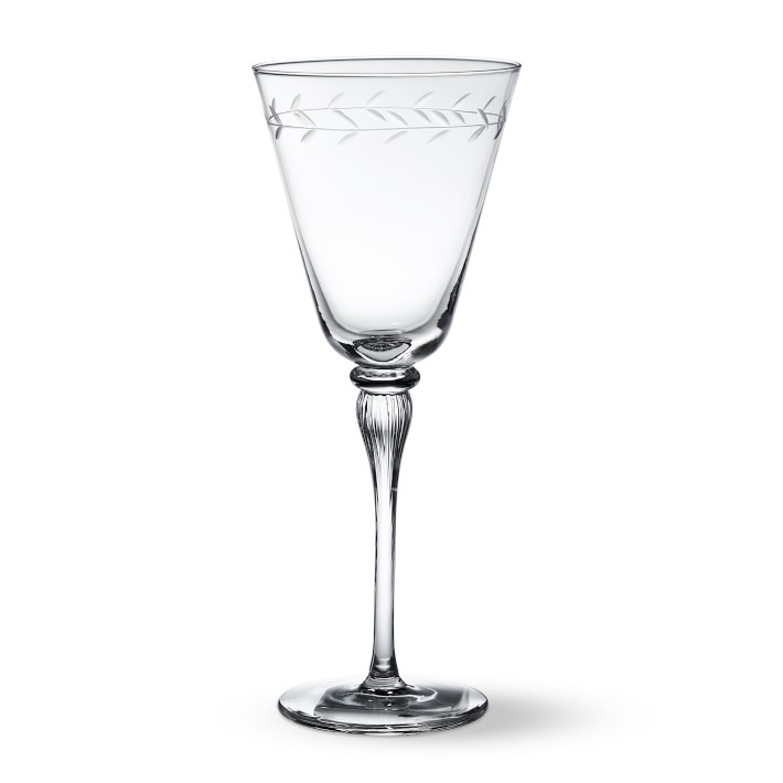 Elegant Etched Red Wine Glasses, Set of 4