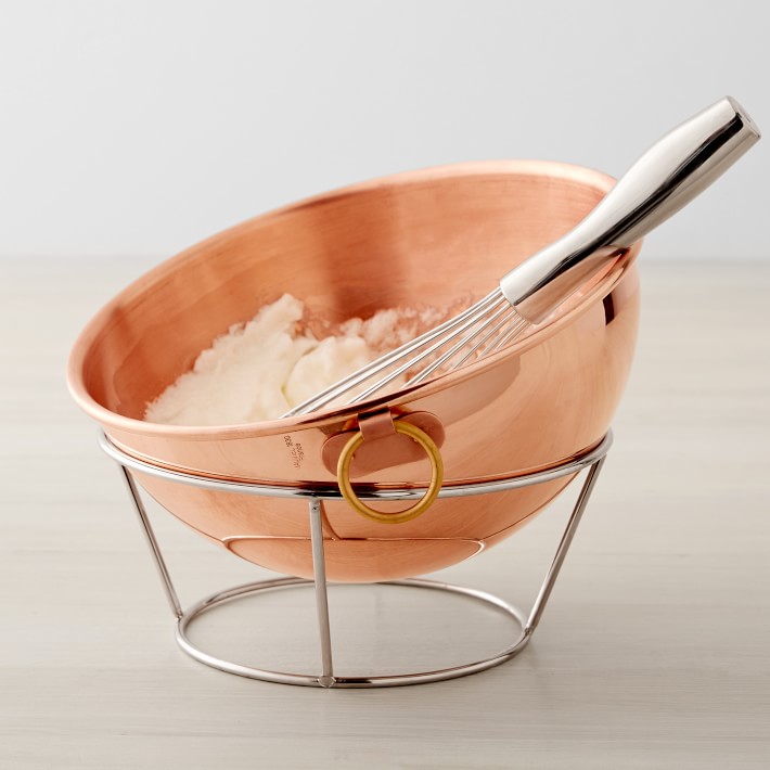 Mauviel Copper Beating Bowl with Metal Stand