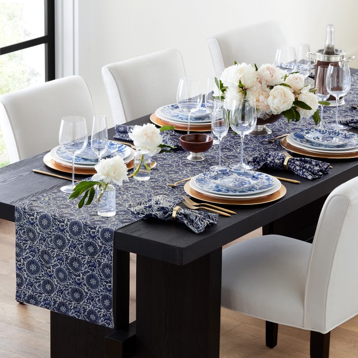 Marlo Thomas Blue Table Runner