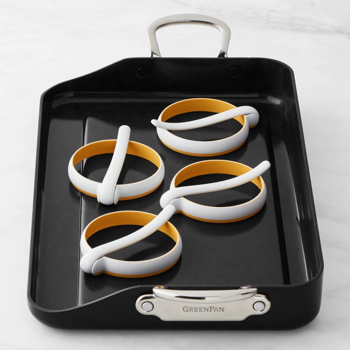 GreenPan Premiere Stainless-Steel Ceramic Nonstick Plancha Griddle Breakfast Bundle