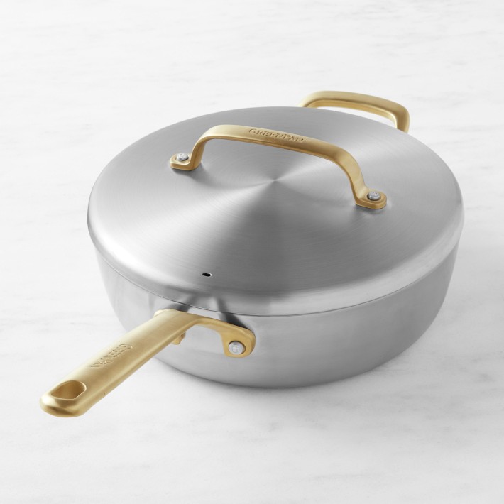 GreenPan GP5 Stainless-Steel Ceramic Nonstick Saute Pan, 4-Qt.