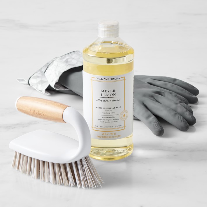 Meyer Lemon All Purpose Cleaner with Gloves & Full Circle Scrubbing Brush