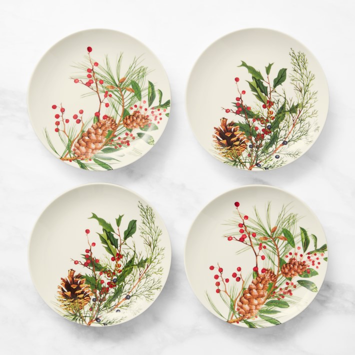 Woodland Berry Appetizer Plates, Set of 4, Mixed