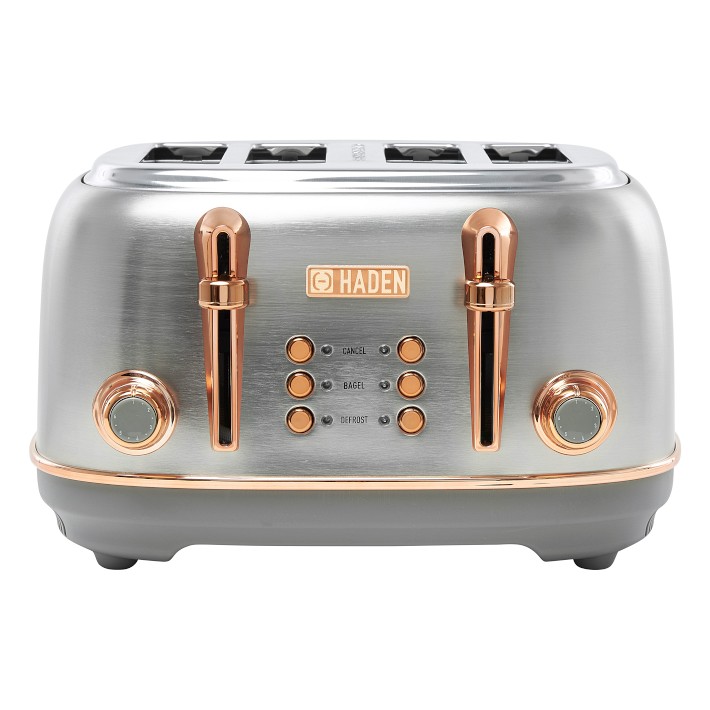 Haden Heritage 4-Slice Wide Slot Stainless Steel Toaster
