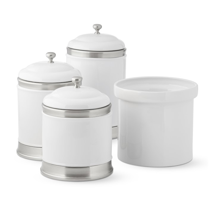 Ceramic Canisters & Utensil Holder Set