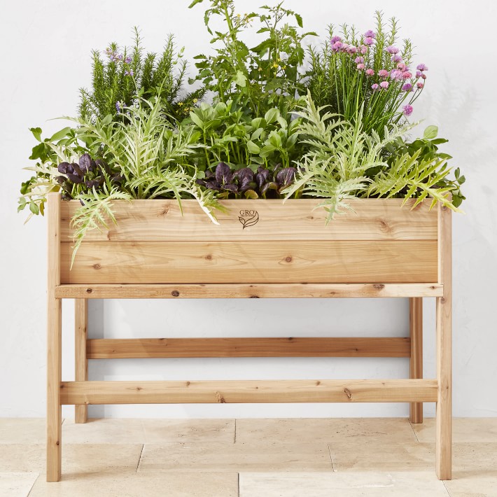 GRO Products Cedar Elevated Garden Bed Combo