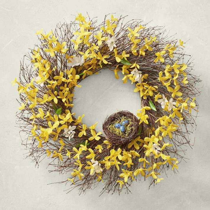 Forsythia Nest Live Live Wreath