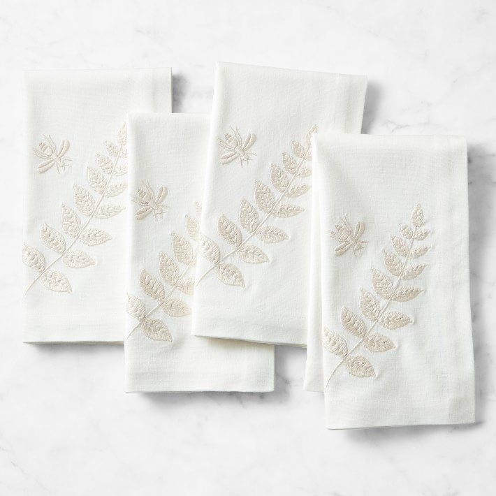 Embroidered Flora Napkins, Set of 4