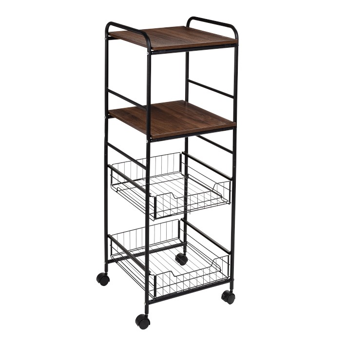 4-Tier Kitchen Cart with Pull-Out Baskets