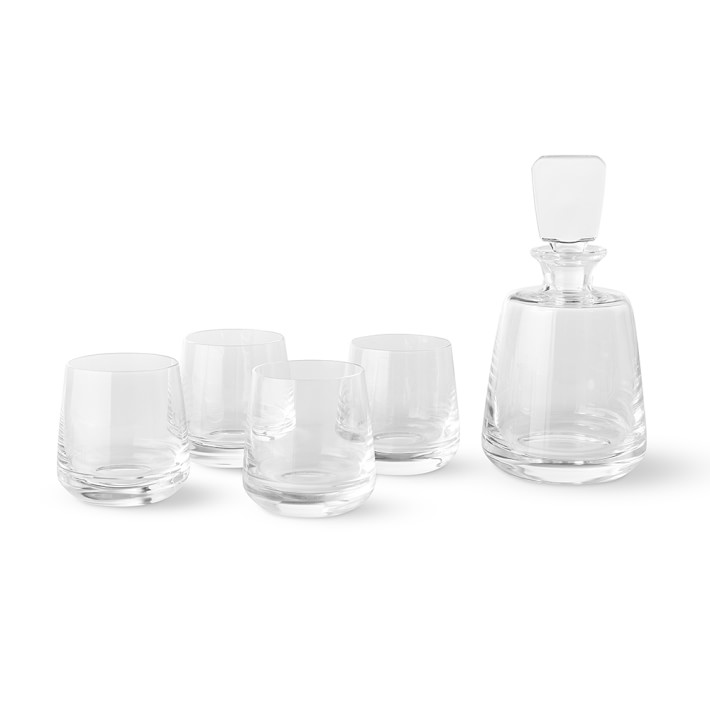 Estate Decanter & Double Old-Fashioned Glasses, Set of 4