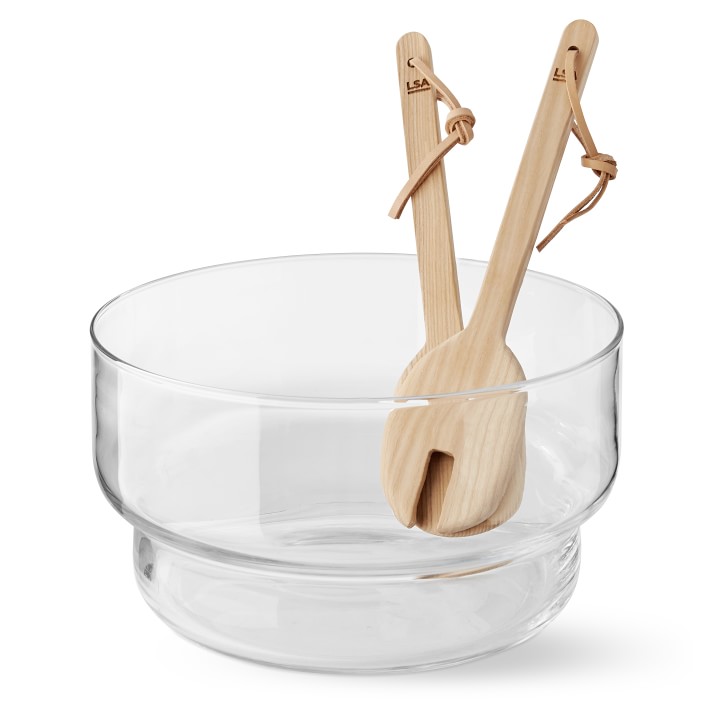 LSA Utility Glass Salad Bowl & Servers