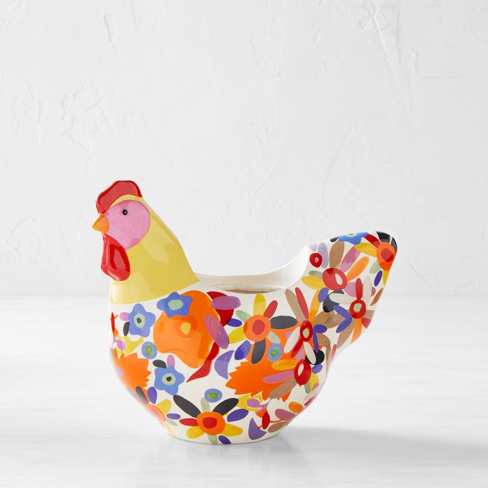 Mackenzie-Childs Avant Garden Floral Chicken Planter