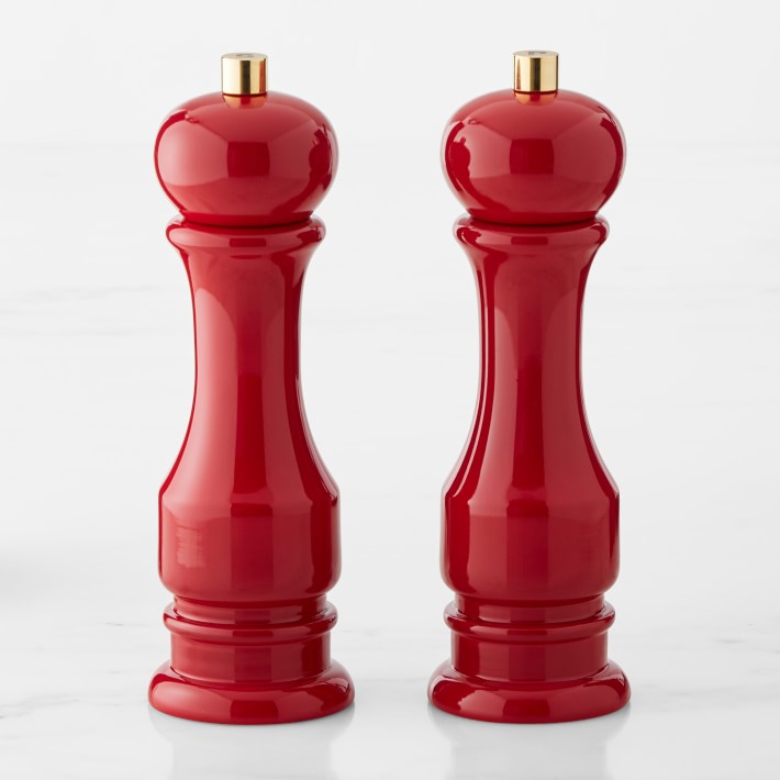 Traditional Salt and Pepper Mills Set, Red