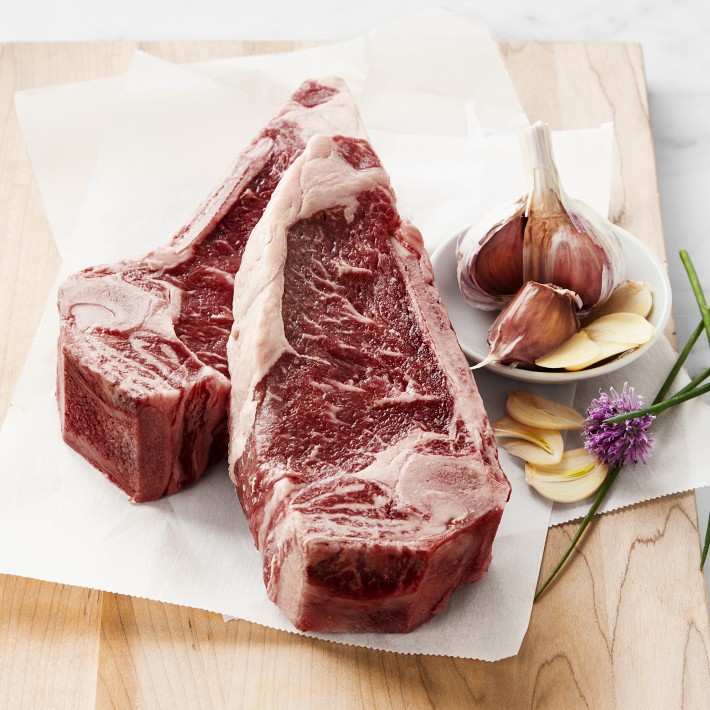 Flannery Beef USDA Prime New York Bone-in Steak, 21 Day Dry Aged, 16 oz, Set of 2