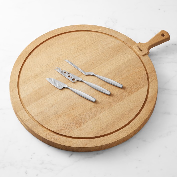Boska Extra Large Round Cheese Board with Monaco Cheese Knives