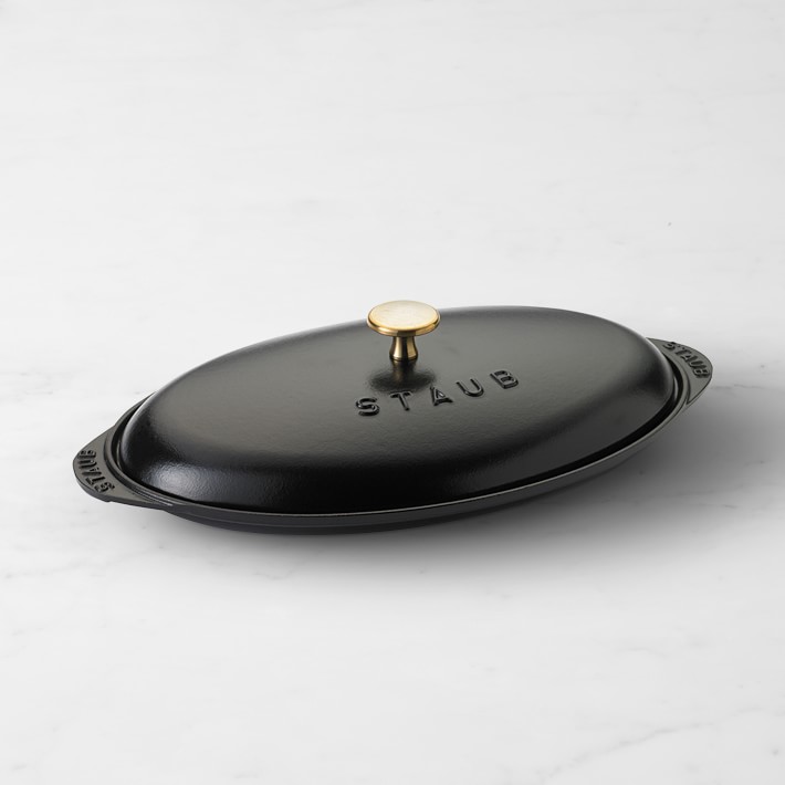 Staub Enameled Cast Iron Fish Plate with Lid