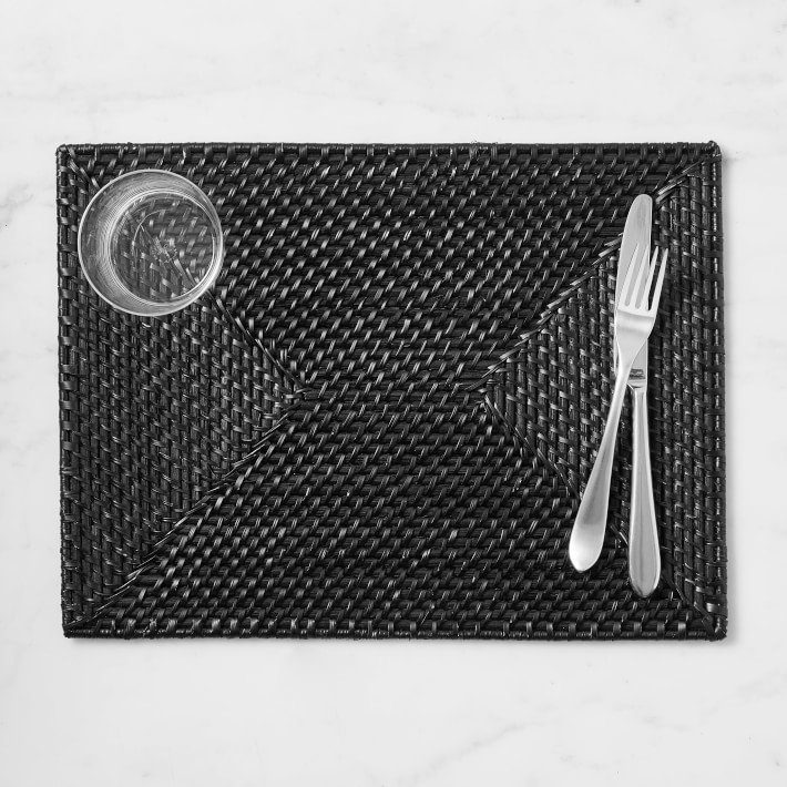 Black Hapao Rectangular Charger