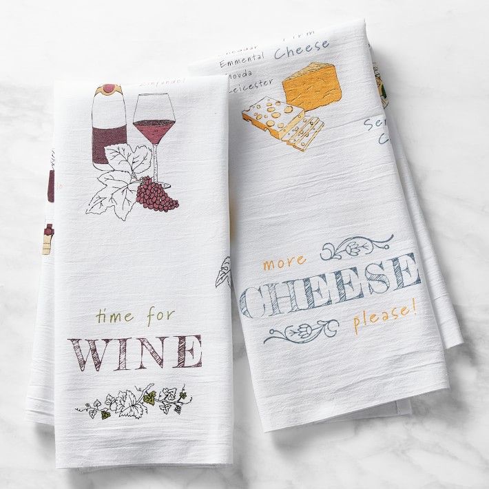 Flour Sack Towels, Cheese, Set of 2