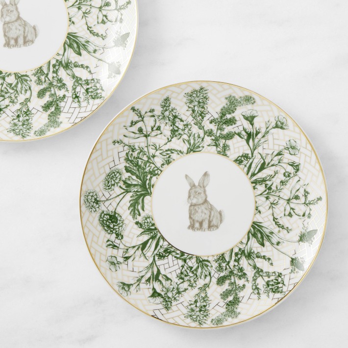 Garden Lattice Salad Plates, Bunny
