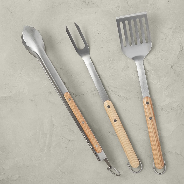 3-Piece BBQ Set, Ashwood Handled