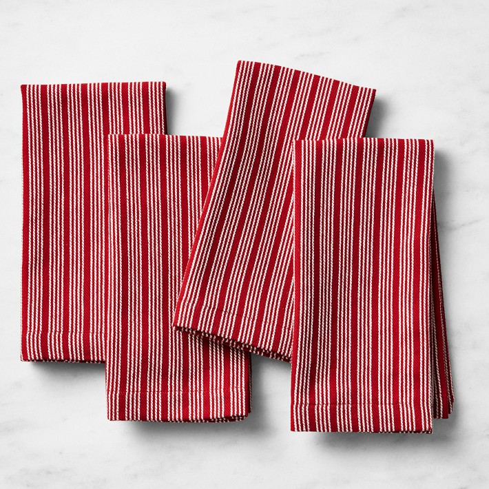 Holiday Stripe Napkins, Set of 4
