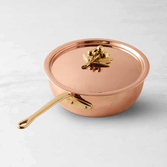 Ruffoni Historia Hammered Copper Covered Chef's Pan with Olive Knob