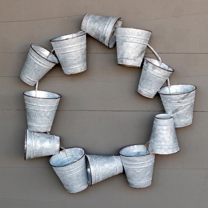 Tin Bucket Wreath