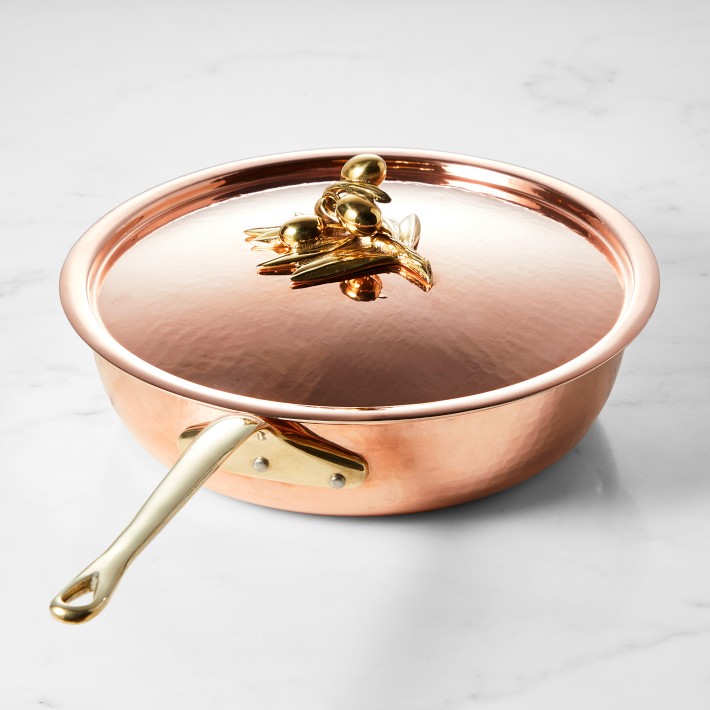 Ruffoni Historia Hammered Copper Covered Saute Pan with Olive Knob, 3-Qt.