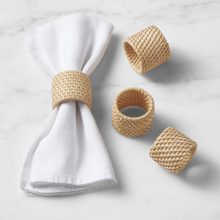 Light Woven Napkin Rings, Set of 4