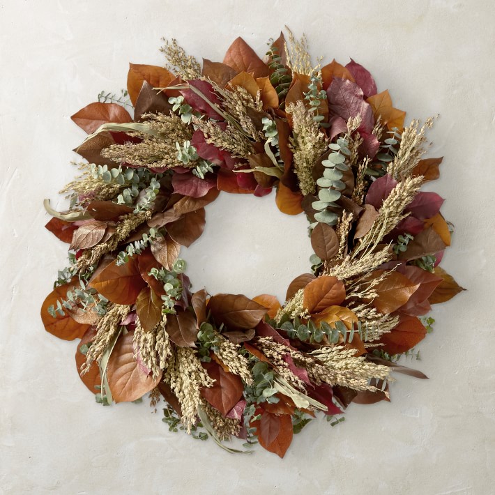 Leaves and Eucalyptus Live Wreath