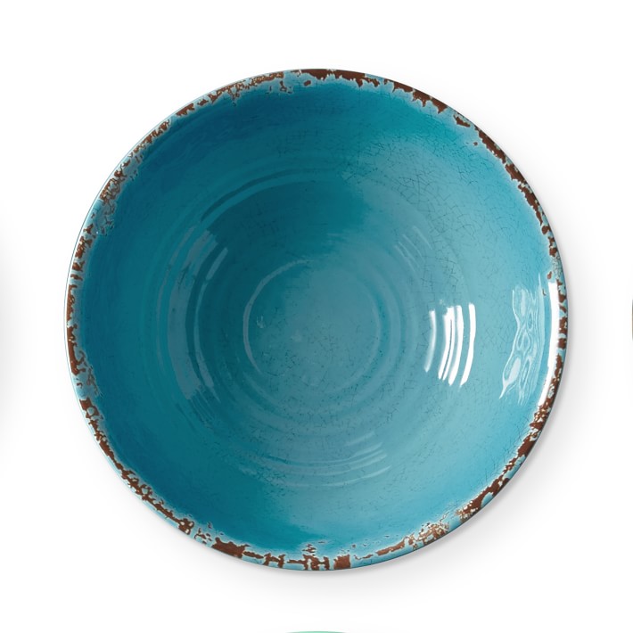 Rustic Outdoor Melamine Turquoise Bowl
