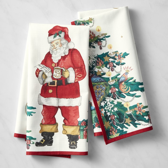 Twas the Night Before Christmas Santa Towels, Set of 2
