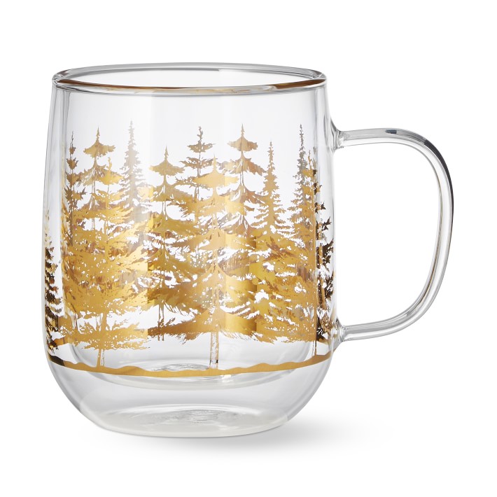 Decorated Double Wall Forest Mugs