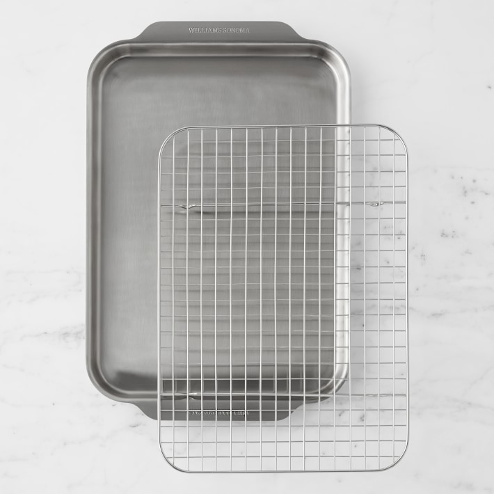 Thermo-Clad Stainless-Steel Ovenware Half Sheet with Cooling Rack