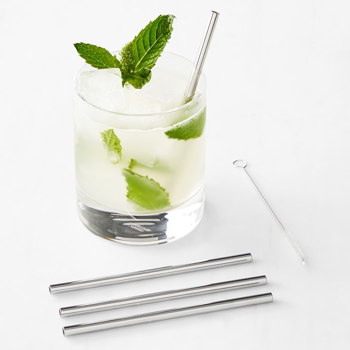 W & P Metal Straws, Set of 4