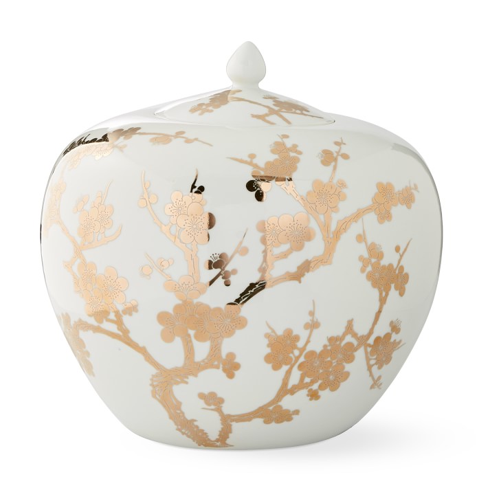 White and Gold Ginger Jar