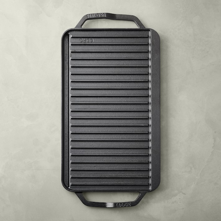 Lodge Chef Collection Seasoned Cast Iron Double Burner Reversible Grill\u002FGriddle