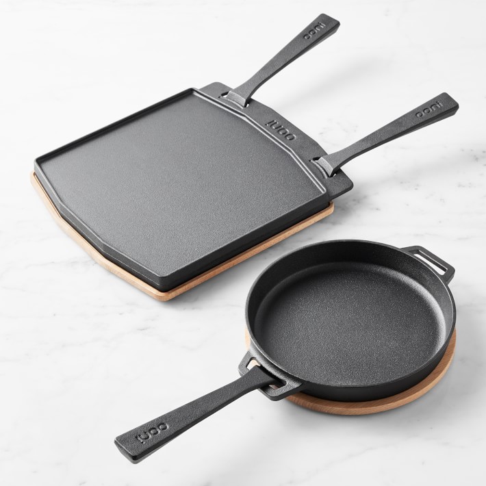 Ooni Cast Iron Skillet & Dual Sided Grizzler Cookware Set
