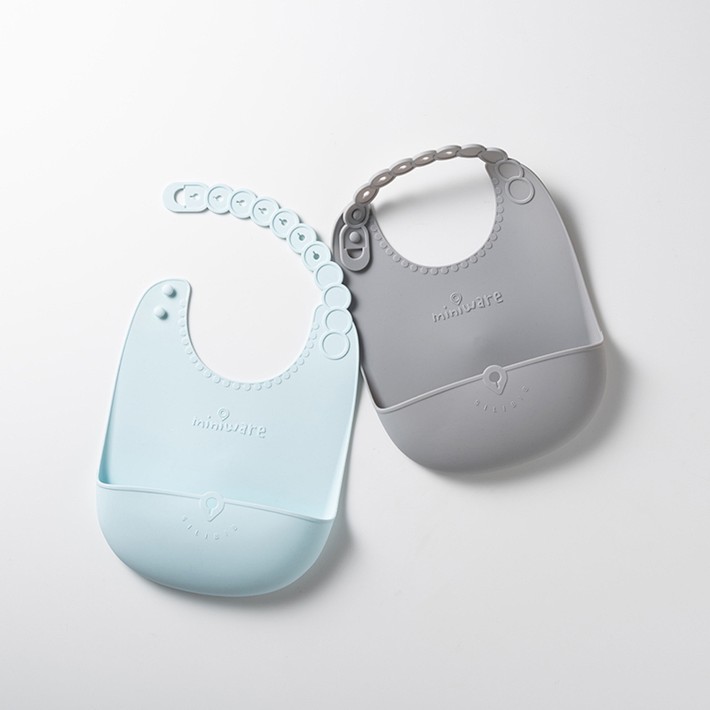 Miniware Roll & Lock Silicone Bib, 2-Pack