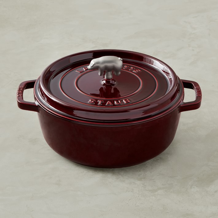 Staub Enameled Cast Iron Round Wide Dutch Oven, 6-Qt.