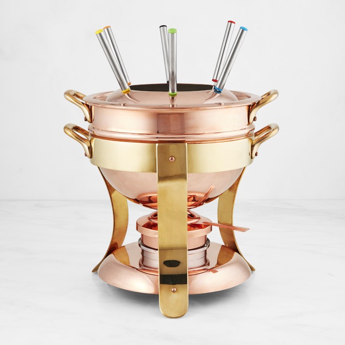 Mauviel Copper Fondue Pot with Stand