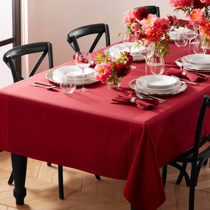 Red Jacquard Tablecloth
