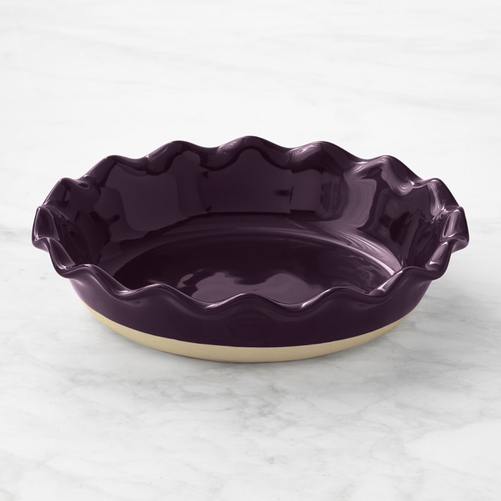 Emile Henry French Ceramic Artisan Ruffled Pie Dish