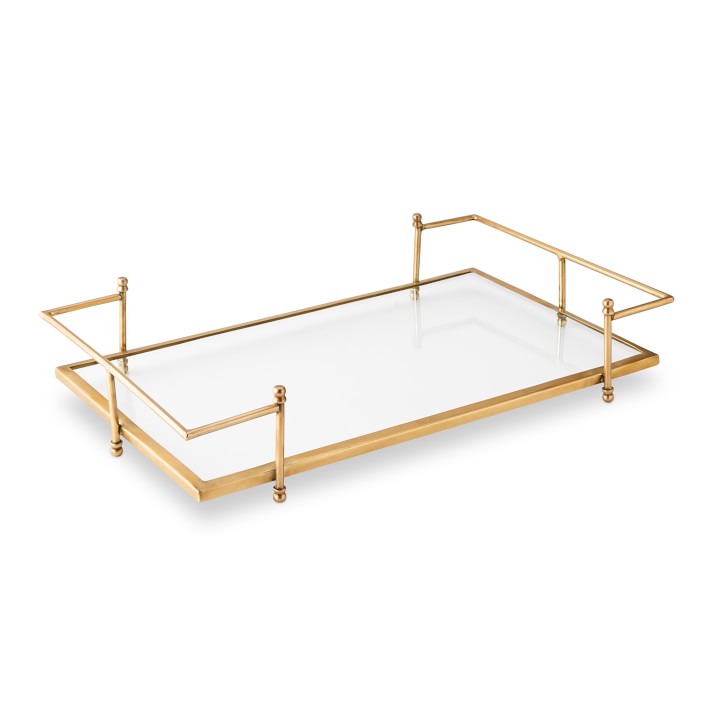 Antique Brass and Glass Tray