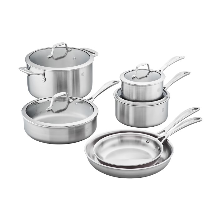 Zwilling Spirit 3-Ply Stainless Steel 10-Piece Cookware Set