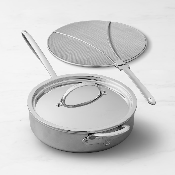 Thermo-Clad Stainless Steel 4 1\u002F2-Qt. Saute Pan with Splatter Screen